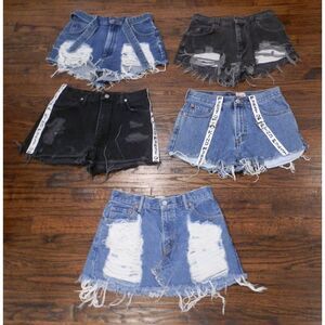 Furst Of A Kind Blue Black Jean Shorts/Skirt Women's Size Unknown READ Lot of 5